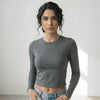 Crop Top Full Sleeve Grey
