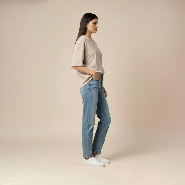 Women’s French Terry Oversized T-Shirt Smoky Grey
