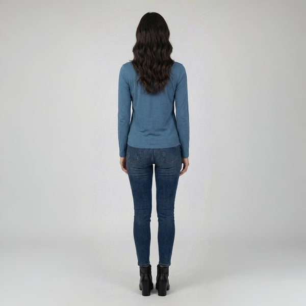 Boat Neck T-Shirt Full Sleeves Airforce