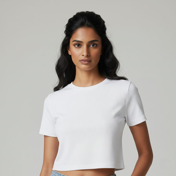 Women Regular Crop Top white
