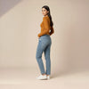 Crop Top Full Sleeve Mustard color
