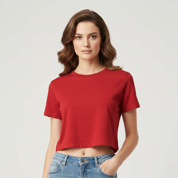 Women Regular Crop Top Red