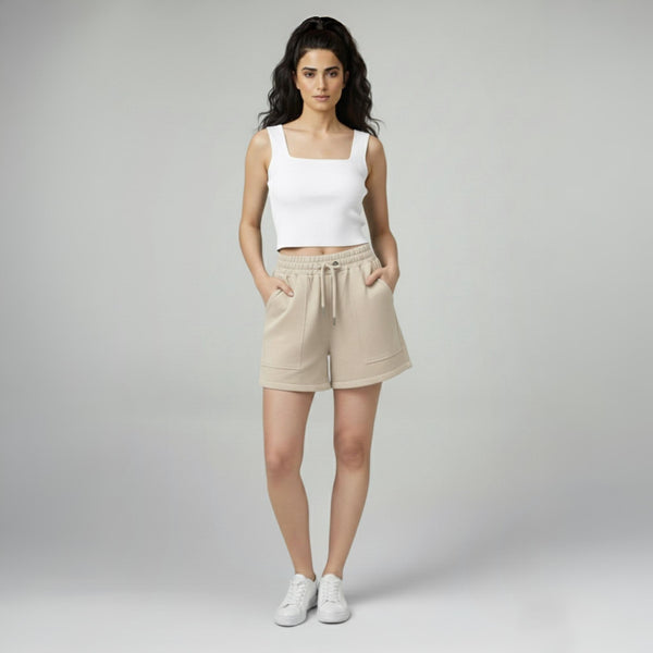 Female Premium looper Shorts Buff