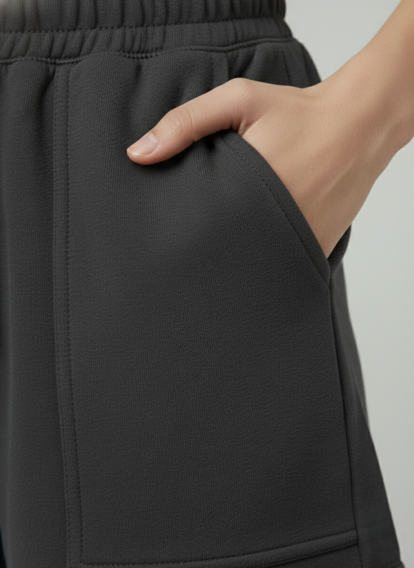 Female Premium looper Shorts Black