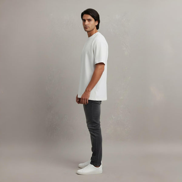 Men 100% Cotton Oversized T-Shirt White