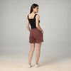 Female Premium looper Shorts Maroon