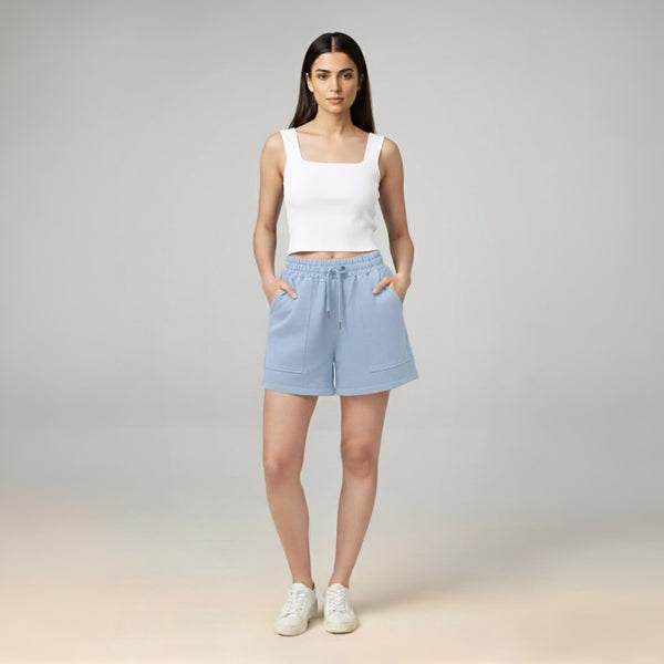 Female Premium looper Shorts Sky Blue