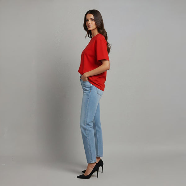 Women’s 100% Cotton Oversized T-Shirt Red