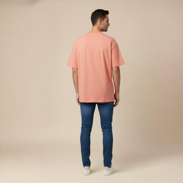 Men French Terry Oversized T-Shirt Dusty Cedar