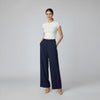 Round Neck Crop Top Half Sleeves Off White