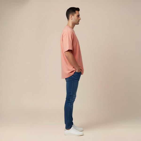 Men French Terry Oversized T-Shirt Dusty Cedar