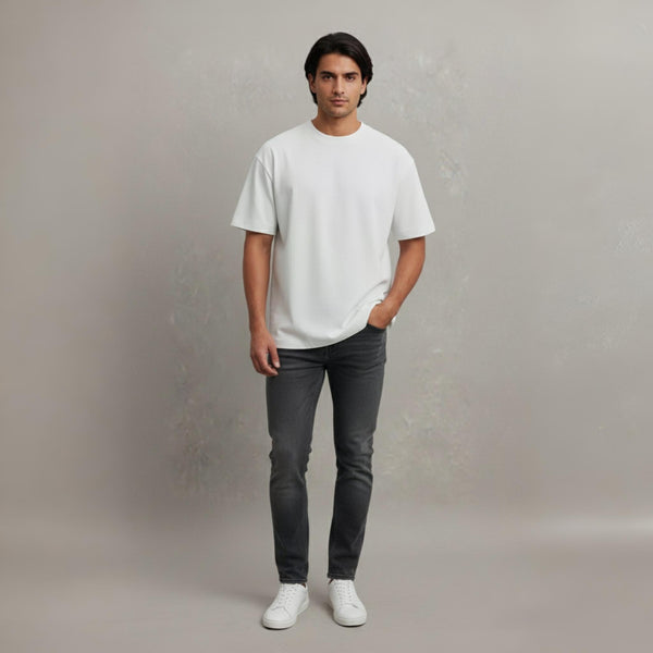 Men 100% Cotton Oversized T-Shirt White