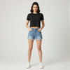 Women Regular Crop Top black