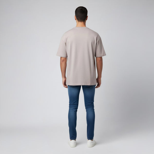 Men French Terry Oversized T-Shirt Ash