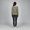 Boat Neck T-ShirtFull Sleeves Moss Green
