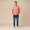 Men French Terry Oversized T-Shirt Dusty Cedar