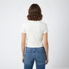 V Neck crop Top Slim FIT Off White Color