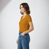 V Neck crop Top Slim FIT Mustard Color