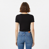 V Neck crop Top Slim FIT Black