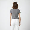 V Neck crop Top Slim FIT Steel Grey