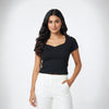 Heart Neck crop Top Slim FIT Black