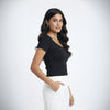 Heart Neck crop Top Slim FIT Black