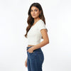 Heart Neck crop Top Slim FIT Off-white