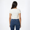 Heart Neck crop Top Slim FIT Off-white