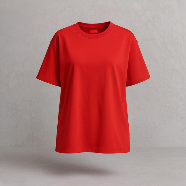 Women’s 100% Cotton Oversized T-Shirt Red