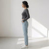 Crop Top Full Sleeve Grey