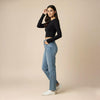Crop Top Full Sleeve Black