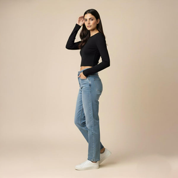 Crop Top Full Sleeve Black