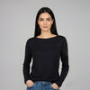 Boat Neck T-ShirtFull Sleeves Black