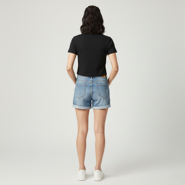 Women Regular Crop Top black