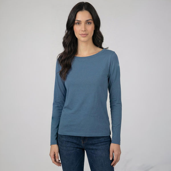 Boat Neck T-Shirt Full Sleeves Airforce