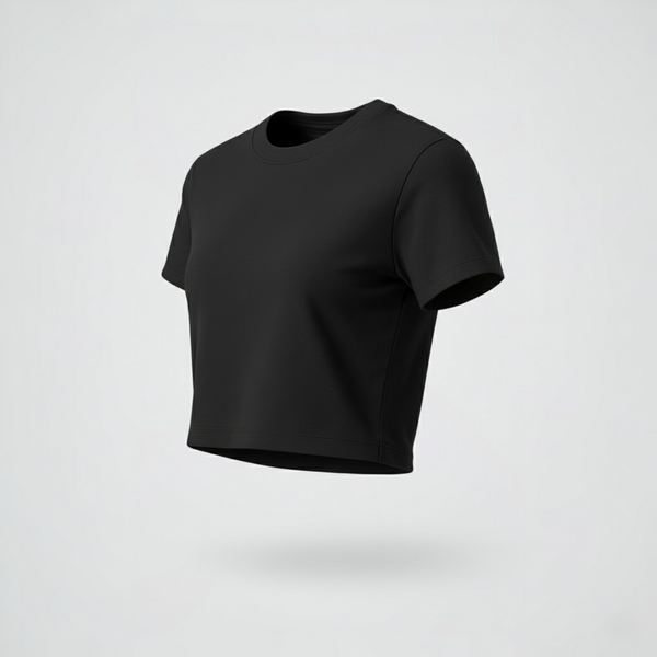 Women Regular Crop Top black