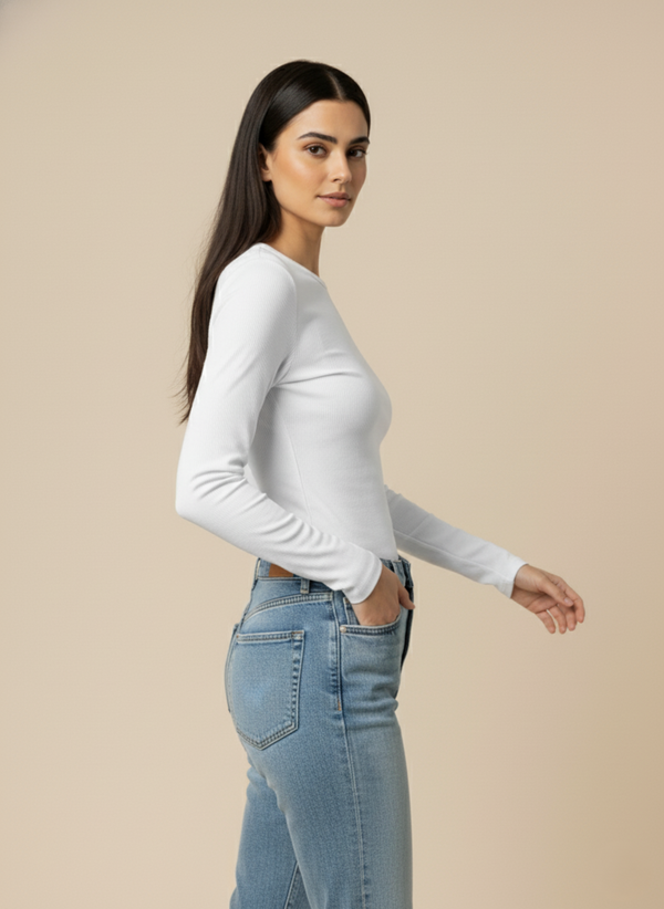 Crop Top Full Sleeve White