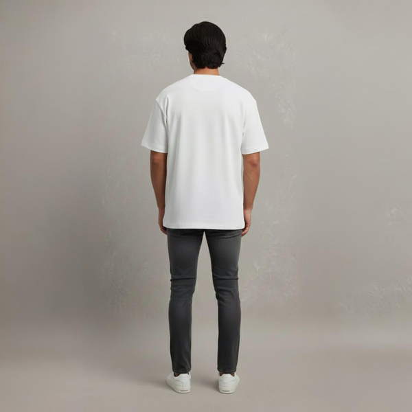 Men 100% Cotton Oversized T-Shirt White
