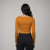 Women’s Square Neck Cotton Crop Top Mustard Colour
