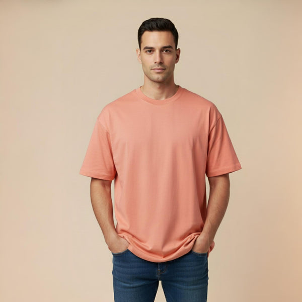Men French Terry Oversized T-Shirt Dusty Cedar