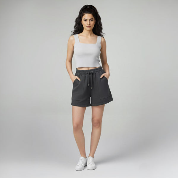 Female Premium looper Shorts Black
