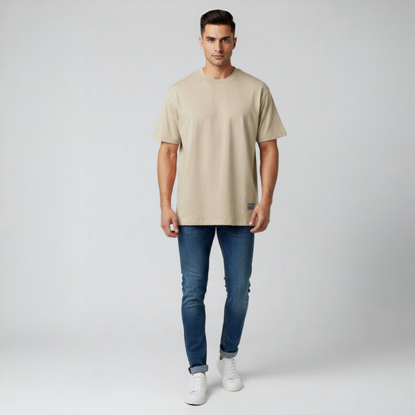 Men French Terry Oversized T-Shirt Smoke Grey