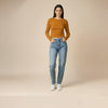 Crop Top Full Sleeve Mustard color