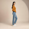 Crop Top Full Sleeve Mustard color