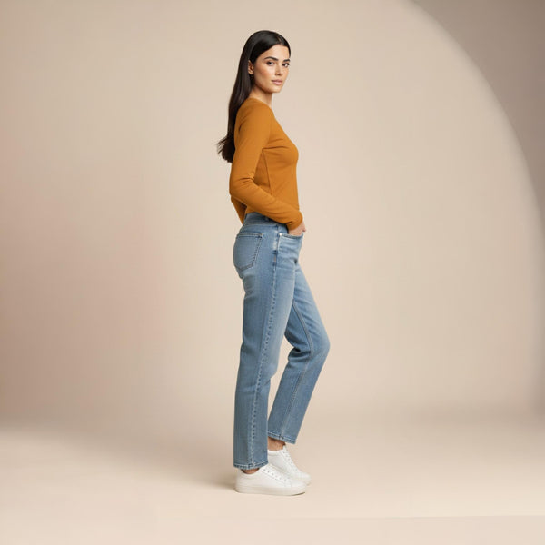Crop Top Full Sleeve Mustard color