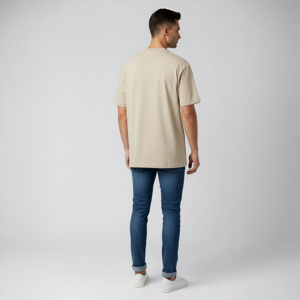 Men French Terry Oversized T-Shirt Smoke Grey