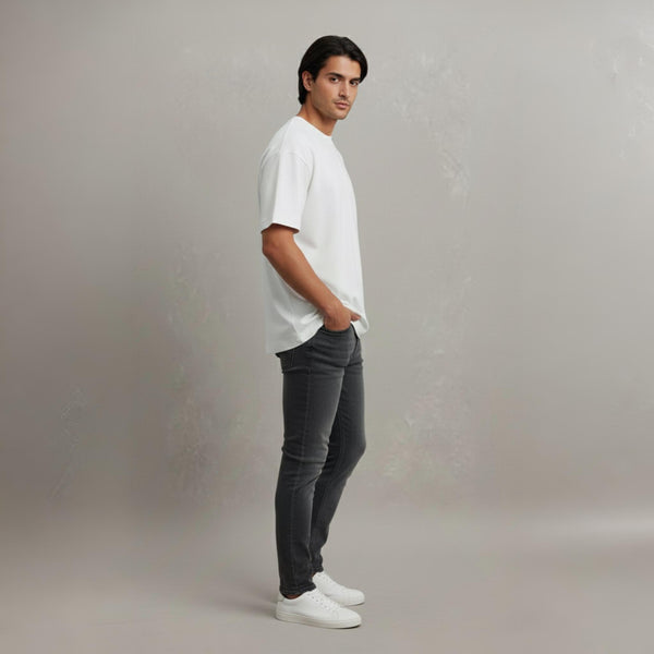 Men 100% Cotton Oversized T-Shirt White