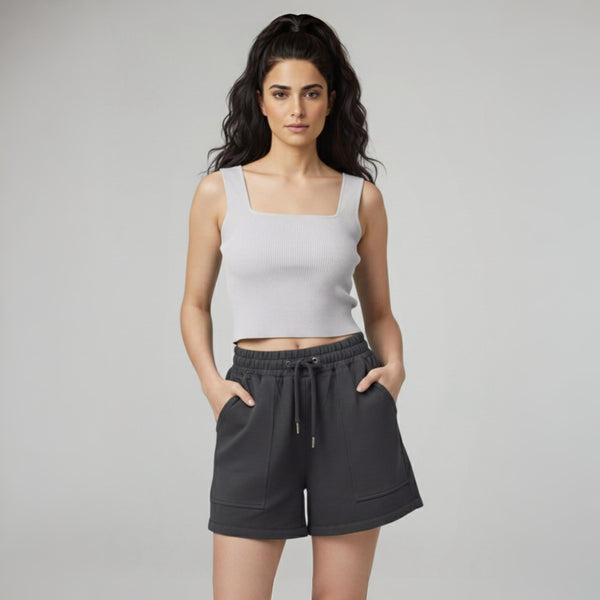Female Premium looper Shorts Black