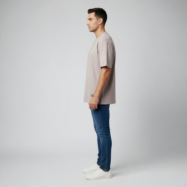 Men French Terry Oversized T-Shirt Ash