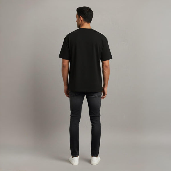 Men 100% Cotton Oversized T-Shirt Black